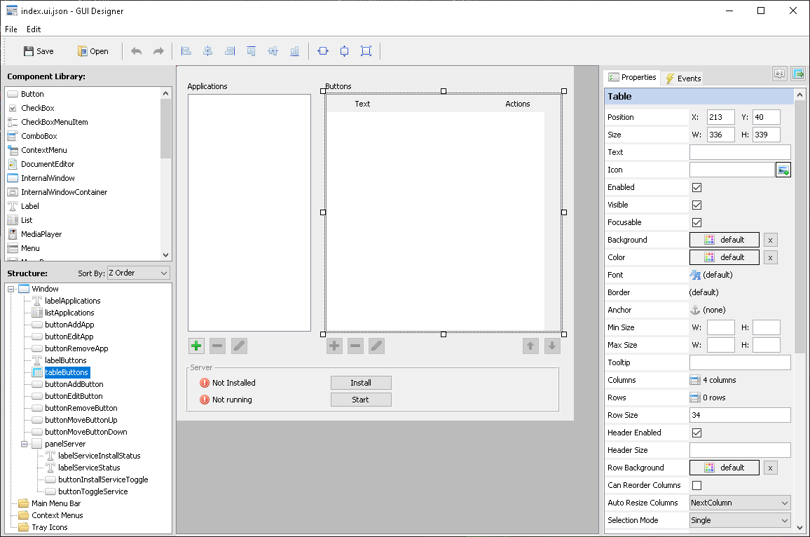 Visual GUI Designer for swing-ui applications